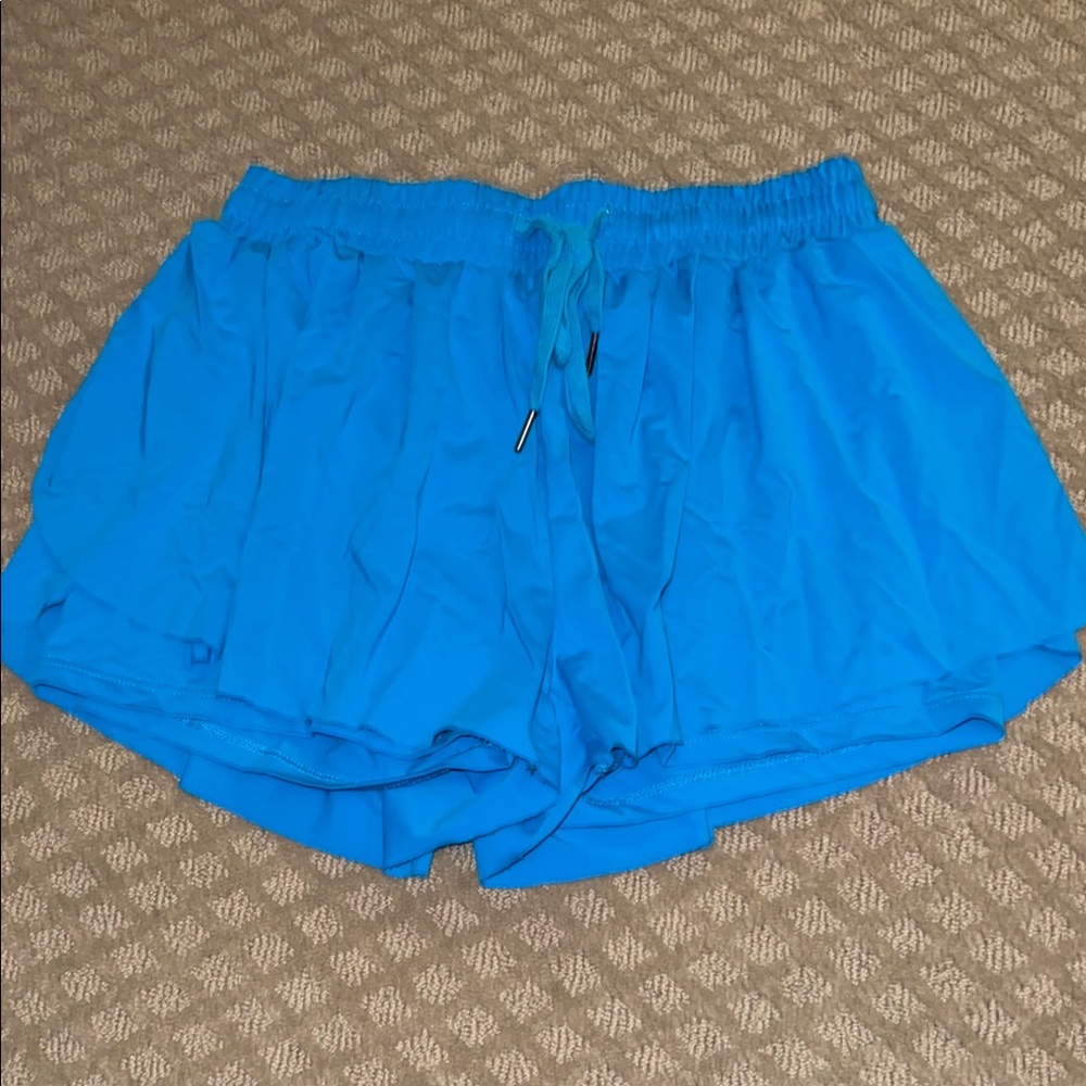 Vibrant Blue Athletic Butterfly Shorts with Relaxed Fit